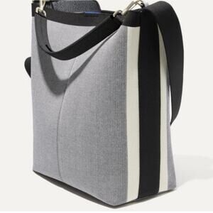 Rothy's Bucket Bag in Grey Mist Black White Shoulder Crossbody EXCELLENT cond